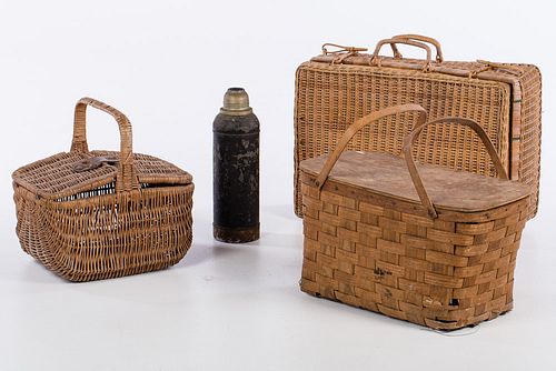 4058216: Group of 3 Picnic Baskets and 1 Thermos E8RDJ