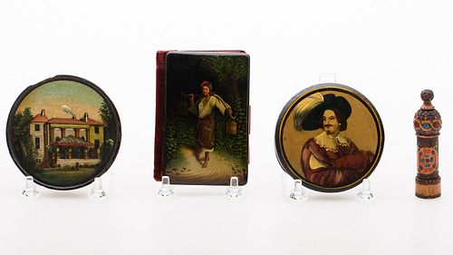 4058374: 4 Continental and Other Painted Boxes, 19th Century E7RDJ