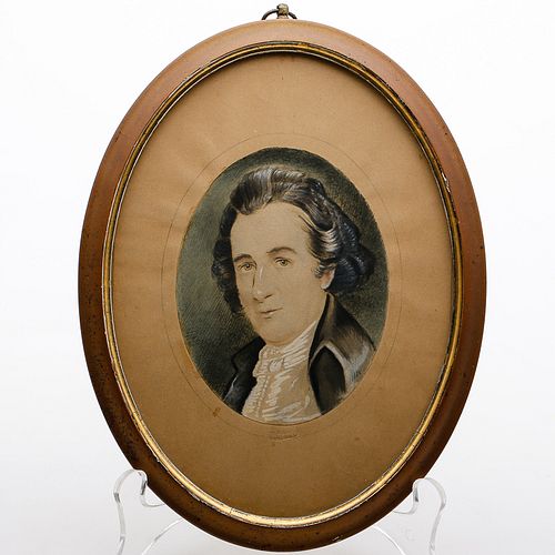 4058391: American School, Portrait of Thomas Paine, Watercolor
 on Paper, 19th Century E7RDL
