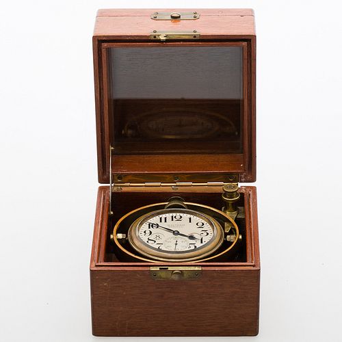 4058393: Waltham Watch Co. 8-Day Boxed Naval Chronometer E7RDG