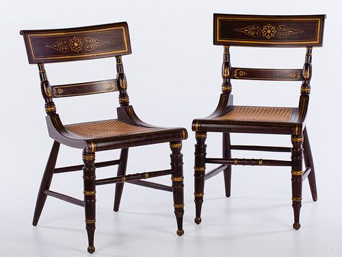 4058404: Pair of American Painted Fancy Chairs, 19th Century,
 Probably Baltimore E7RDJ