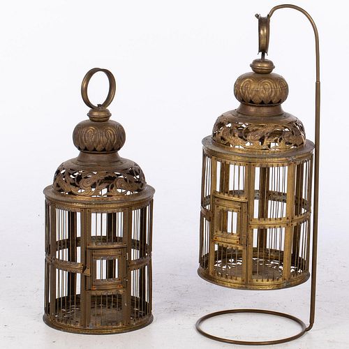 5393997: Two Indonesian Brass Bird Cages/Lanterns E7RDC