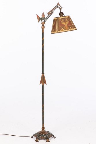 5394010: Art Deco Painted Cast Iron Standing Lamp E7RDJ