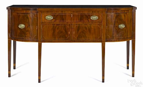 Pennsylvania Federal mahogany sideboard, ca. 1800, with overall line inlay, 40'' h., 72'' w.