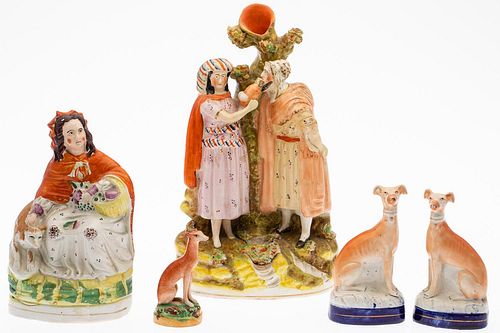 5394085: Group of Five Staffordshire Figurines, 19th Century E7RDF
