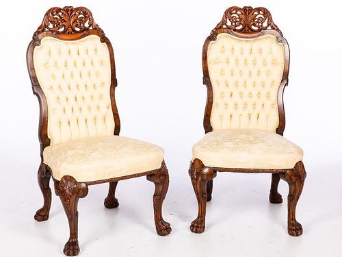 5394104: Pair of Queen Anne Style Walnut Side Chairs E7RDJ