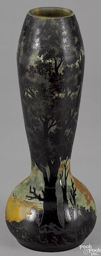Muller Fres Luneville cameo glass vase, 12 3/8'' h.