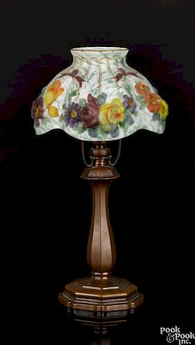Pairpoint boudoir lamp with a puffy shade, signed on base, 11 3/4'' h.