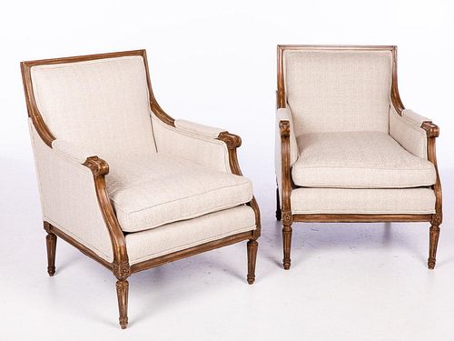 5394146: Pair of Louis XVI Style Club Chairs, Modern E7RDJ