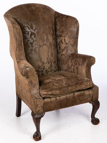 5394152: George II Style Wing Chair, 20th Century E7RDJ