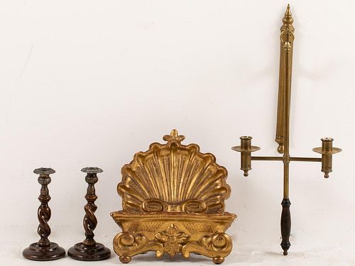 5394173: Four Brass, Wood and Giltwood Table Articles E7RDJ