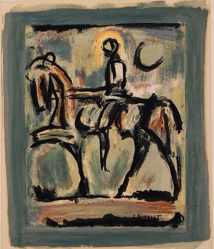 5394189: Georges Rouault (France, 1871-1958), Horse and Rider, Lithograph E7RDO