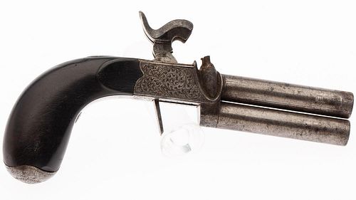 5394194: Over/Under Percussion Traveling Pistol, Mid-19th Century E7RDS