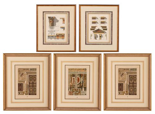5394212: Group of 5 Framed Architectural Prints E7RDO