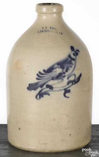 Vermont one-gallon stoneware jug, 19th c., impressed J & E Norton Bennington VT