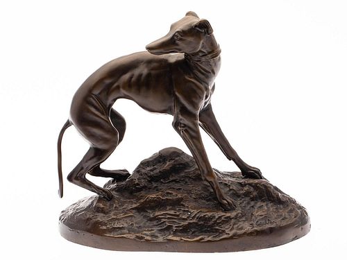 5394227: After Jean FranÃ§ois Theodore Gechter (France, 1796-1844),
 Greyhound, Bronze E7RDL
