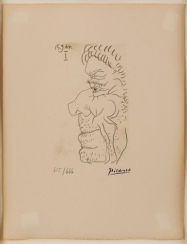 5394265: Pablo Picasso (Spain/France, 1881-1973), from "Le
 Gout du Bonheur", Lithograph, c. 1970 E7RDO