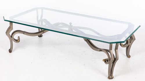 5394278: Glass and Wrought Iron Coffee Table E7RDJ