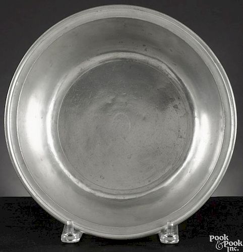 Meriden, Connecticut pewter basin, ca. 1815, bearing the touch of William and Samuel Yale