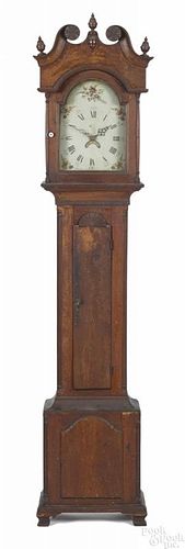 Pennsylvania Chippendale walnut tall case clock, ca. 1800, probably Northampton County