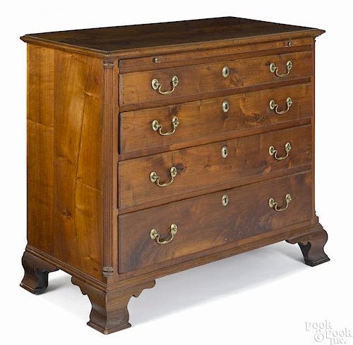 Pennsylvania Chippendale walnut chest of drawers, ca. 1770, with a butler's slide