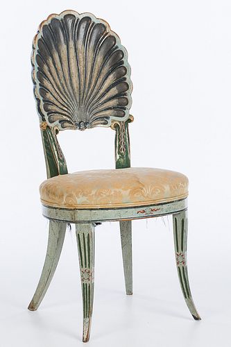 3984739: Italian Style Painted Shell-Form Side Chair, Late
 19th/Early 20th Century E6RDJ
