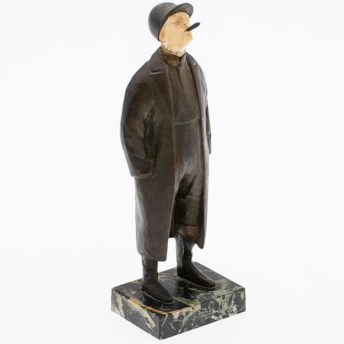 3984742: Maurice Guirau-Riviere (French 1881-1947), Man
 with Cigar, Bronze and Ivory E6RDL