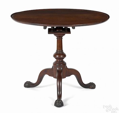 Pennsylvania Chippendale walnut tea table, ca. 1770, with a birdcage support