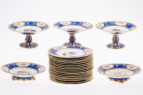 3984782: Coalport Porcelain Floral Dessert Service, 23 Pieces, 19th Century E6RDF