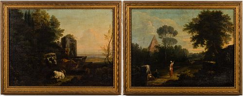 3984788: Italian School, Two Landscape Paintings, Oil on
 Canvas, 18th/19th Century E6RDL