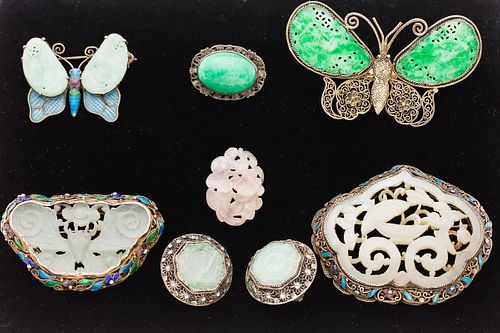 3984817: Assorted Group of Chinese Celadon Jade and Jadeite
 Jewelry, 19th/20th Century E6RDK
