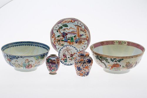 3984822: 5 Pieces of Chinese Export Porcelain and a Japanese
 Lidded Jar, 18th Century and Later E6RDC