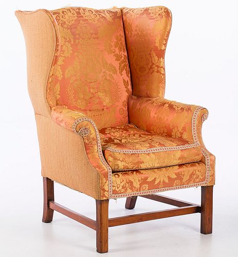 3984830: Chippendale Cherrywood Wing Chair E6RDJ