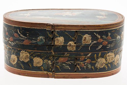3984890: Painted Bentwood Box, 19th Century E6RDJ