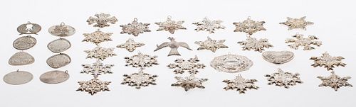 3984893: Approx. 27 Sterling Silver Gorham and Other Snowflake Ornaments E6RDQ