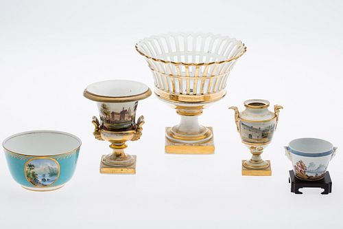 3984926: 5 Pieces of European Porcelain, 19th Century E6RDF