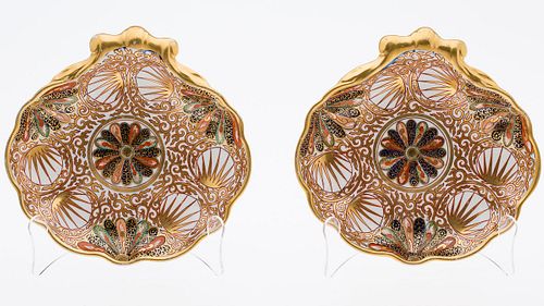 3984946: Pair of Spode Shell-Form Serving Dishes, 19th Century E6RDF