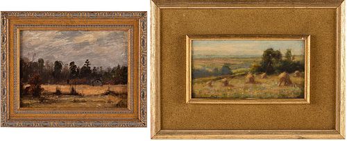 5394330: Two Decorative Landscape Scenes, Oil on Board E7RDL