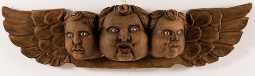 5394332: South American Carved Cherub Heads, 20th Century EE7RDJ