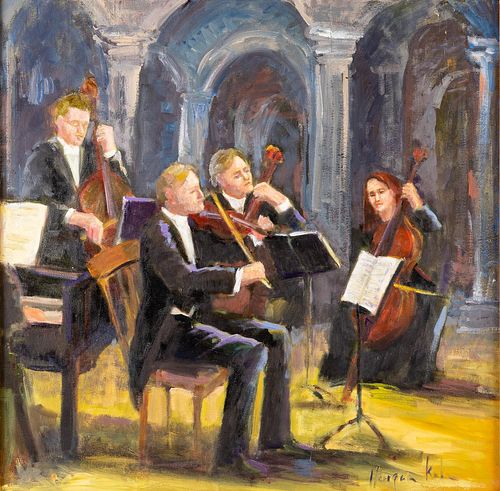 5394337: Morgan Kuhn (Savannah, 20th/21st Century), String
 Quartet, Oil on Canvas E7RDL