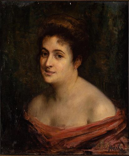 5394355: European School, Portrait of a Lady, Oil on Canvas, 19/20th Century E7RDL