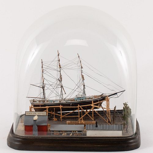 5409133: Diorama of a Shipyard Under Glass Dome E7RDJ