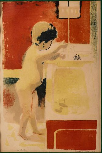5409144: Edwin La Dell (UK, 1919-1970), The Bath, Lithograph, 1950 E7RDO