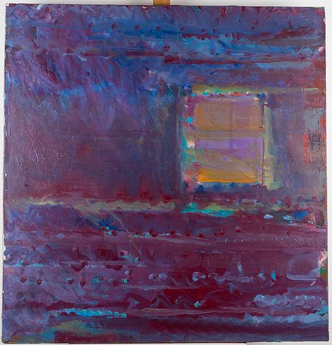 3985035: Charlotte Brieff (New York/Florida, b. 1921), Abstract
 with Blue and Purple, Acrylic on Canvas E6RDL