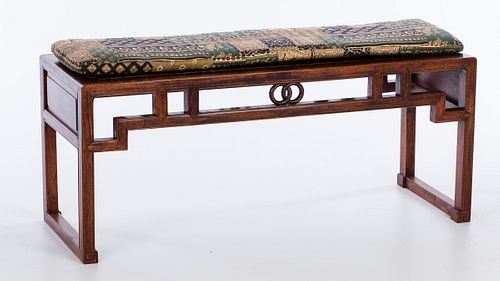 3985045: Chinese Hardwood Bench, 20th Century E6RDC