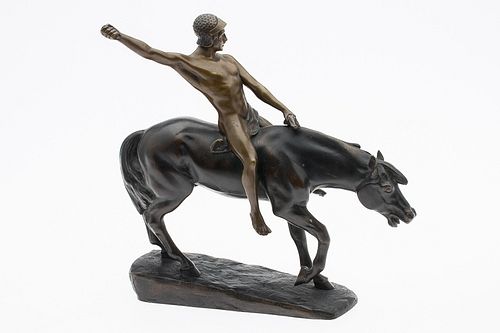 4002127: Peder Marius Jensen (Danish, 1883-1925), Horse and Rider, Bronze E6RDL