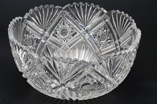 4002265: Crystal Cut Glass Punch Bowl E6RDF