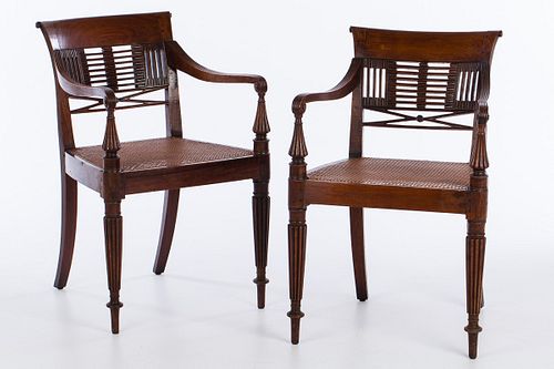 4002266: Pair of Anglo Indian Hardwood Open Armchairs, First Half 19th Century E6RDJ