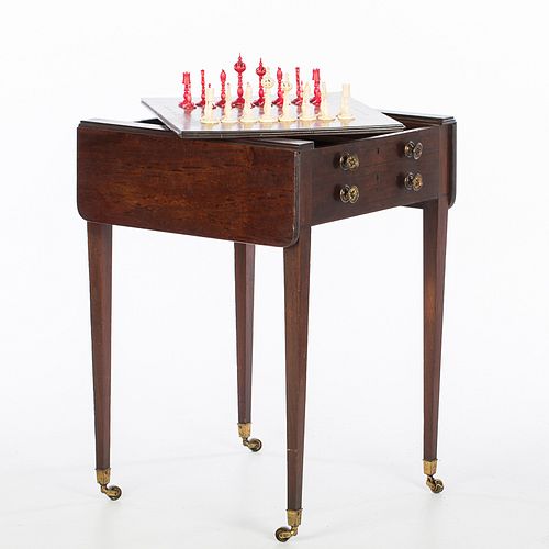 3863122: George III Inlaid Mahogany Games Table, Late 18th Century E4RDJ