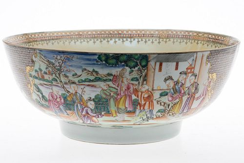 3863134: Chinese Export Large Punch Bowl, 18th Century E4RDC